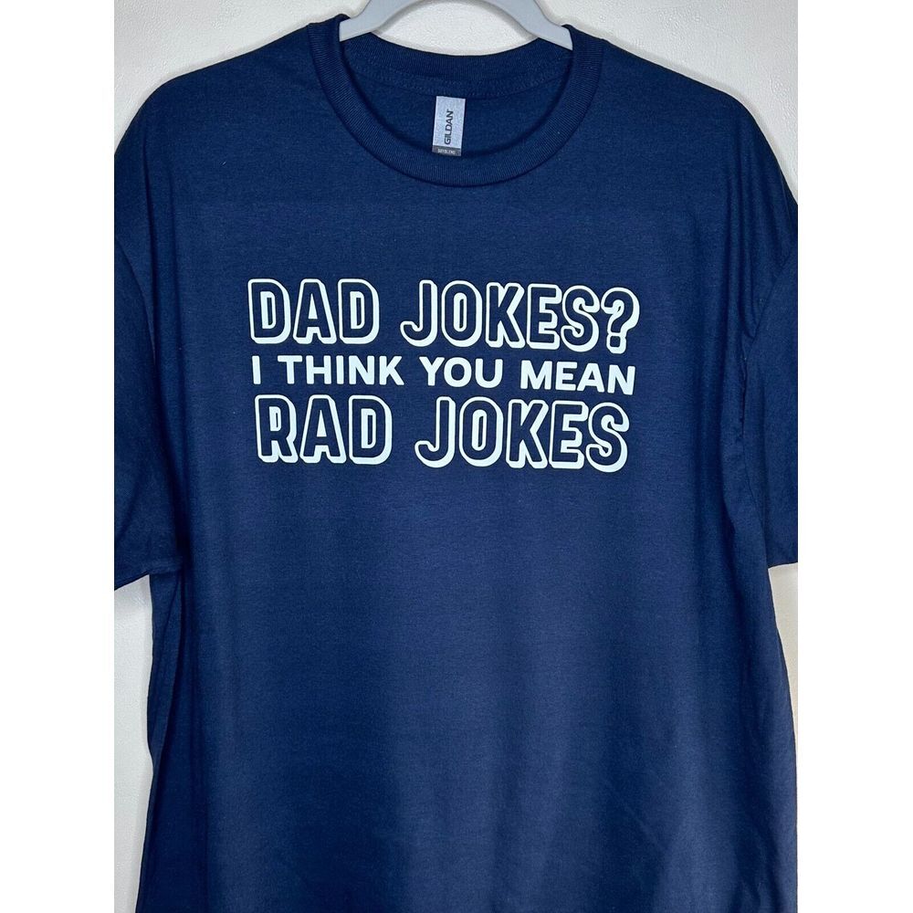 Dad Jokes Rad Jokes Shirt Navy White Men's T-Shirt Boutique Sz 2XL